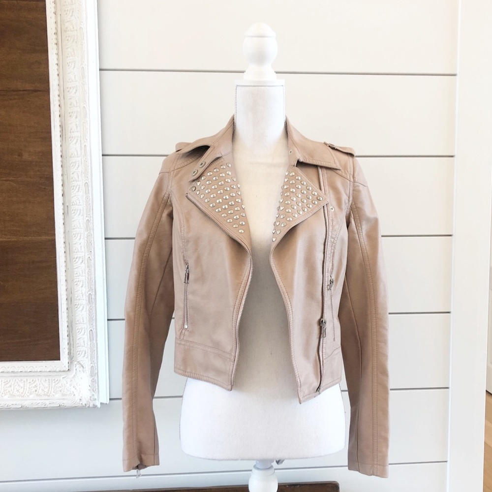 Bar III vegan leather moto jacket A2